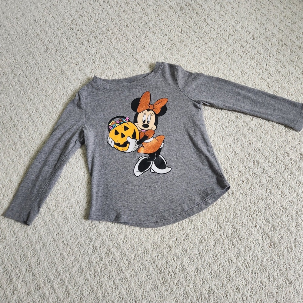 Disney Minnie Mouse Halloween Pumpkin Long Sleeve Shirt Kids size 5T